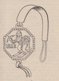 Svetozar Guček – Zare je narisal obesek, ki smo mu rekli ulr s podobo boga smučanja Ullra (1954).