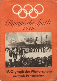 Brošura, ki je izšla po zimskih olimpijskih igrah leta 1936 v nemškem Garmisch-Partenkirchnu.
