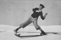 Švicar Giovanni Testa prikazuje položaj nasprotnega sukanja ramen v plužni tehniki (1936).