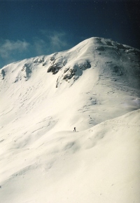 Tehnika brez tehnike smučanja. Kje je turni smučar, ki sam zase uporablja vse načine smučanja, samo da bi čim bolj užival v naravi (Vogel 1996)? Pa je na fotografiji!