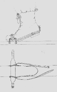 Norveško streme z uisnjeno čeljustjo in usnjeno petno stremenico okoli 1890.