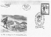 Posebna izdaja avstrijske kuverte in znamke Mathiasa Zdarskega leta 1990 ob 50. obletnici njegove smrti.