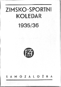 Naslovnica Zimsko – sportnega koledarja z arlberško šolo smučanja (1935/36).