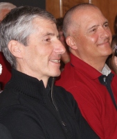 Andrej Terčelj in Roman Šturm med predstavitvijo slovarja 23. 2. 2012 (in sledijo še druge slike s te predstavitve)