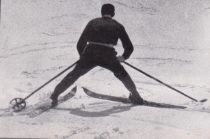 Plužni položaj smučarja (Schneider, 1926).