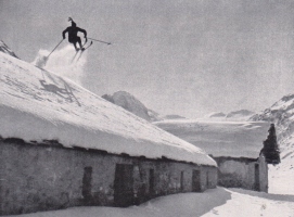 Ne samo Norvežan Sondre Norheim tudi Tirolci so se radi postavljali s skoki preko zasneženih streh na Arlbergu (Schneider, 1926).