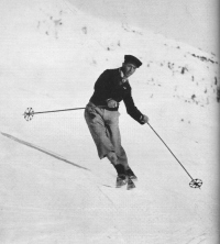 Tehnika nasprotnega sukanja ramen: Giovanni Testa – smučarski odklon (1936).